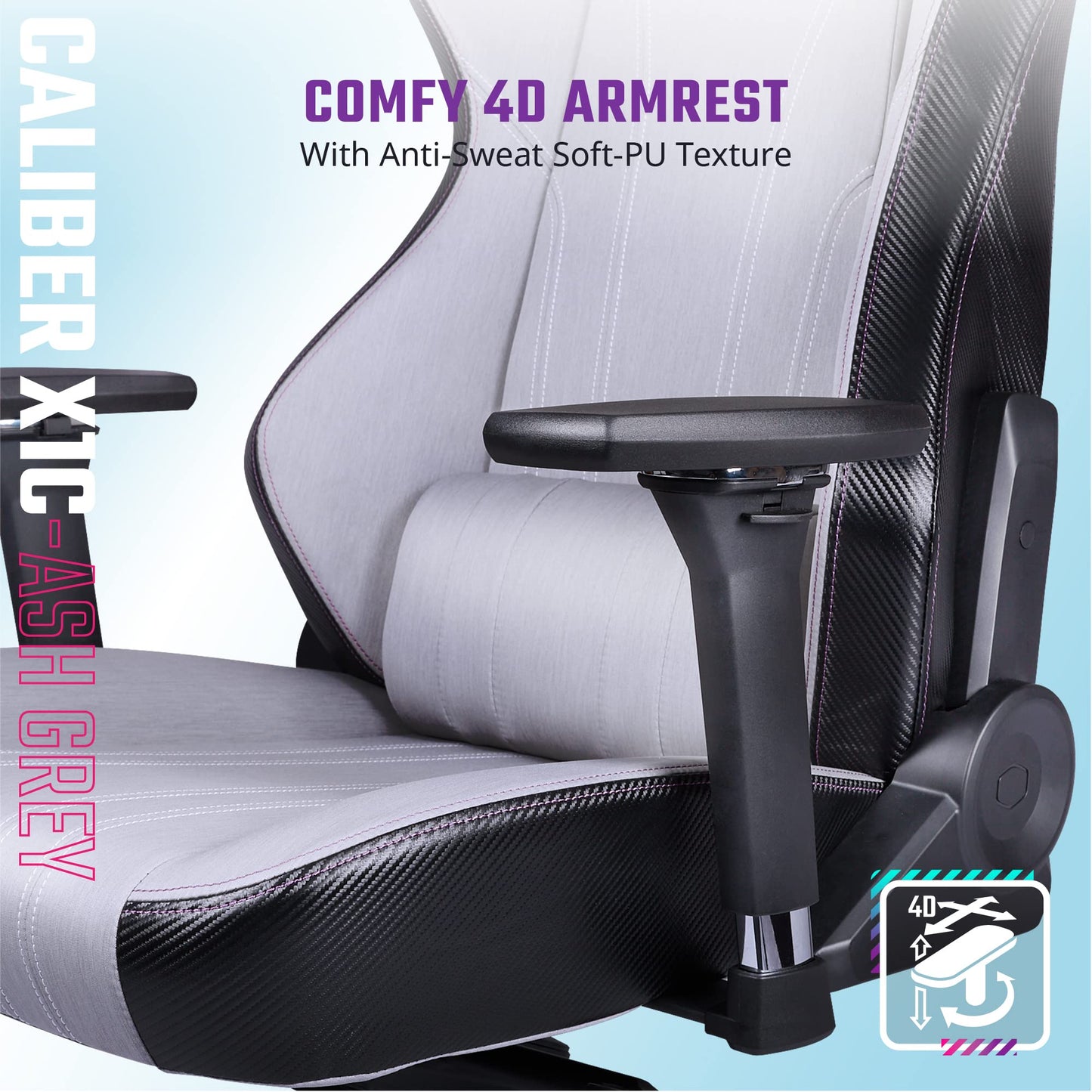 Cooler Master Caliber X1C Gaming Chair - Gray - CMI-GCX1C-GY