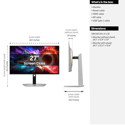 Samsung 27-in Computer Monitor - QD-OLED, UHD, 240Hz, DP 2.1, USB-C, Black Design, HAS - LS27HG802SNXZA (2026)