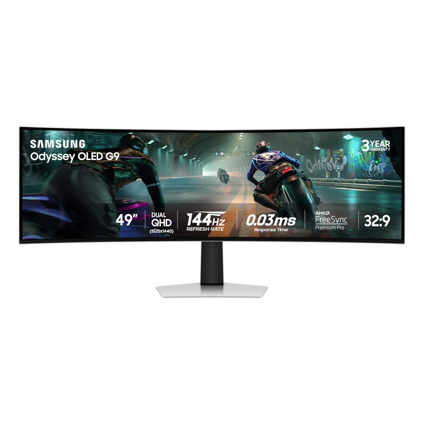 Samsung 49-in Odyssey QD-OLED G9 (G91SD) Dual QHD Curved Gaming Computer Monitor - LS49DG910SNXZA