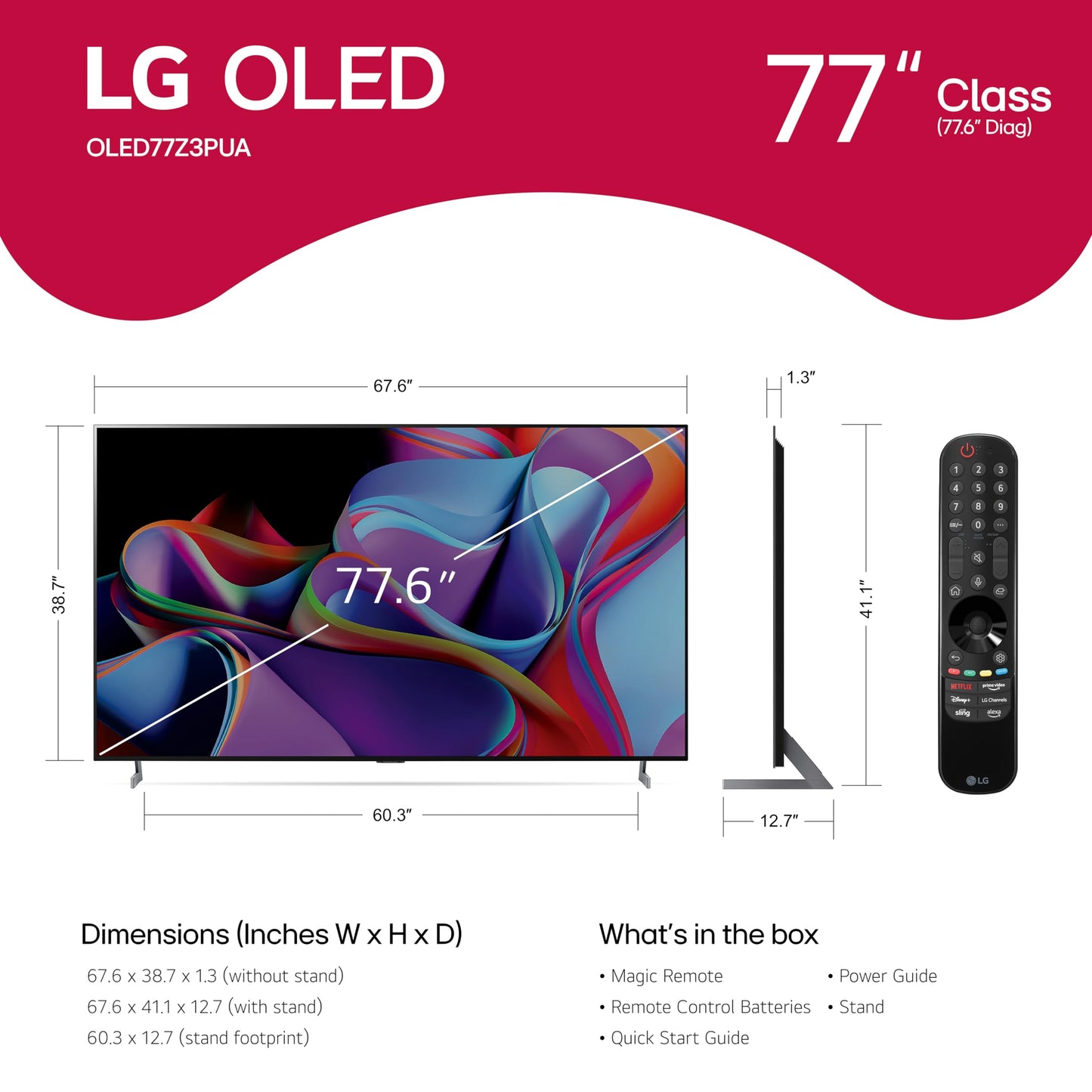 LG 77-in Z3 Series OLED TV 8K - OLED77Z3PUA (2024)