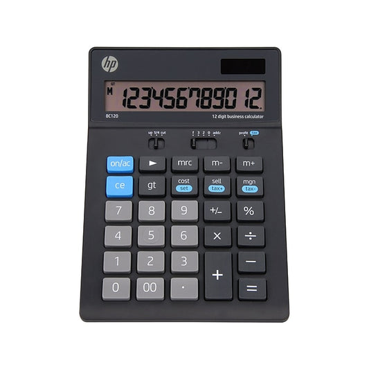 HP BC120 12-Digit Battery/Solar Basic Calculator - 91074U