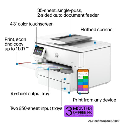 HP OfficeJet Pro 9730e Wide Format Wireless All-in-One Color Inkjet Printer