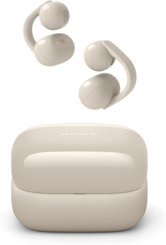 (Open Box) Sony LinkBuds Clip Open-Ear Truly Wireless Earbuds, Ambient Sound Awareness, Water Resistant, 37hr Battery, Greige - WFLC900/C