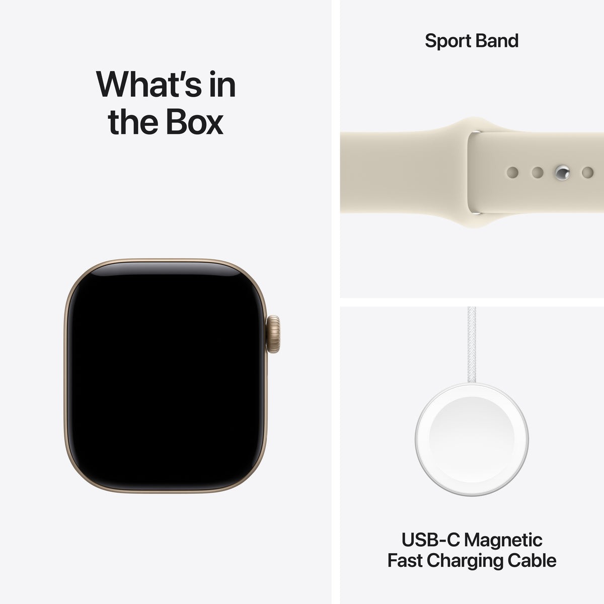 Apple Watch Series 12 GPS 42mm Light Gold Aluminum Case with Sand Sport Band - S/M - MJED4LS/A (2026)