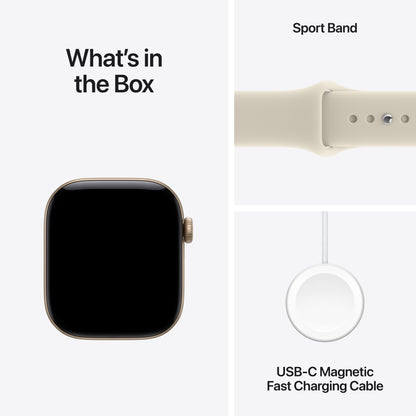 Apple Watch Series 12 GPS 42mm Light Gold Aluminum Case with Sand Sport Band - S/M - MJED4LS/A (2026)