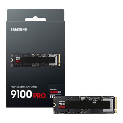 Samsung 8TB 9100 Pro Internal SSD Drive, PCIe 5.0 x4, NVMe 2.0 - MZ-VAP8T0B/AM