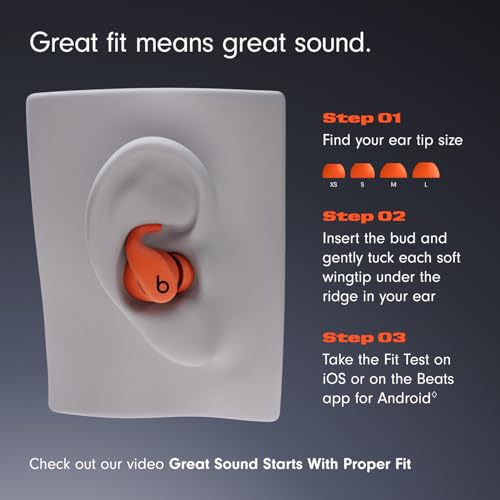 (Open Box) Beats Powerbeats Fit - Wireless Noise-Cancelling Workout Earbuds with Ultimate Secure Fit - Spark Orange