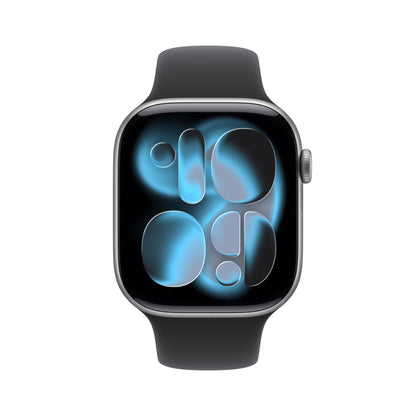 (Open Box) Apple Watch Series 11 GPS + Cellular 46mm Space Gray Aluminum Case with Black Sport Band - S/M - MFC94LW/A - (Fall 2025)