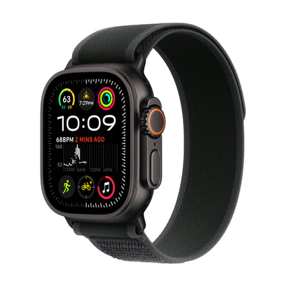 (Open Box) Apple Watch Ultra 2 GPS + Cellular 49mm Black Titanium Case with Black Trail Loop - S/M - MX4U3LW/A (2024)