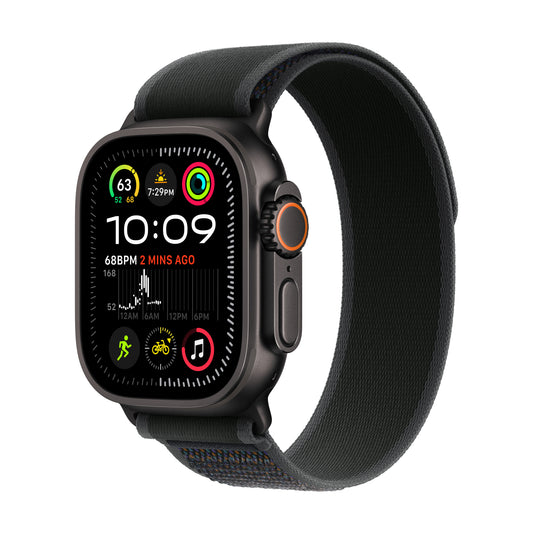 (Open Box) Apple Watch Ultra 2 GPS + Cellular 49mm Black Titanium Case with Black Trail Loop - S/M - MX4U3LW/A (2024)