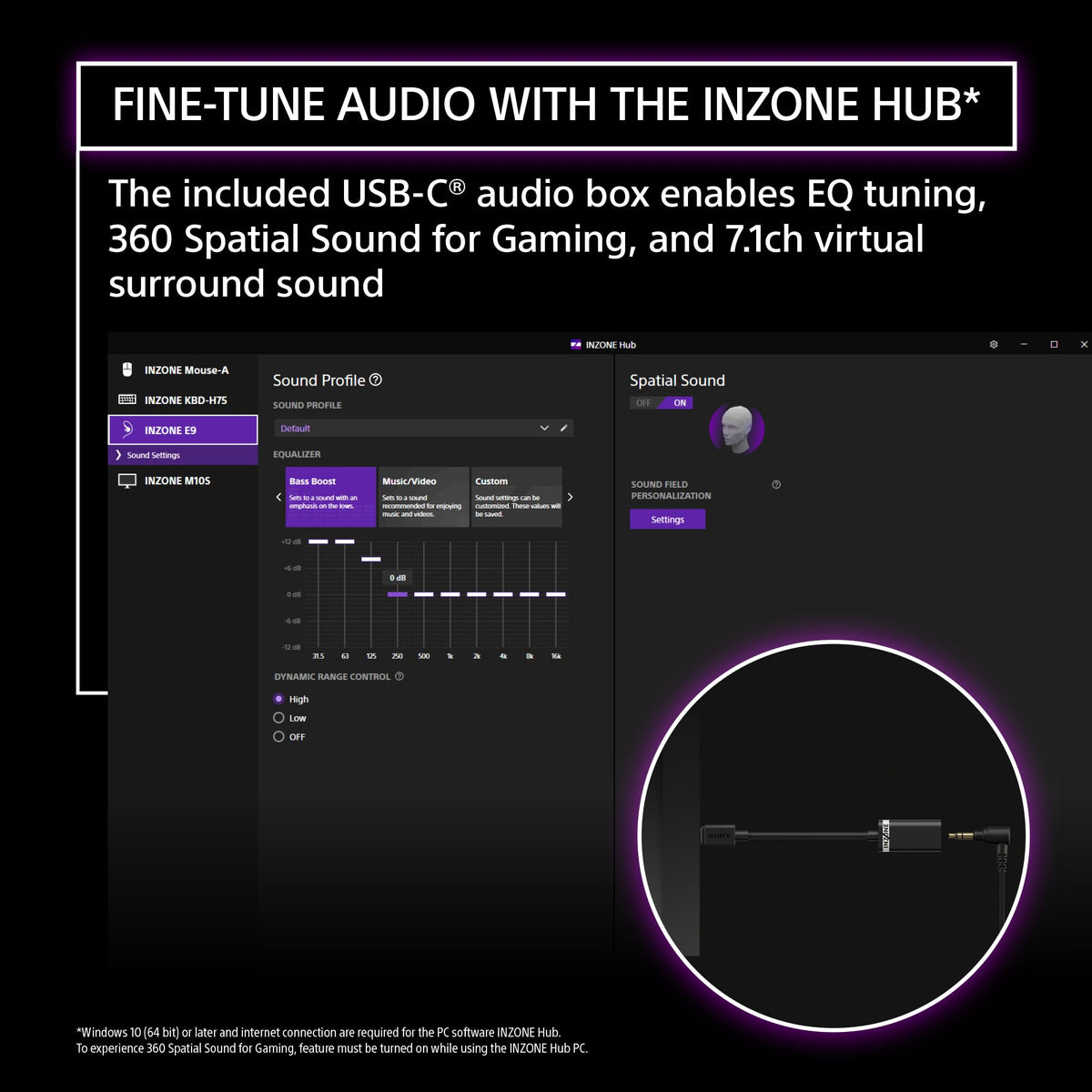 (Open Box) Sony INZONE E9 Wired in-Ear Monitor for Gaming, 360 Spatial Sound - White - IERG900W