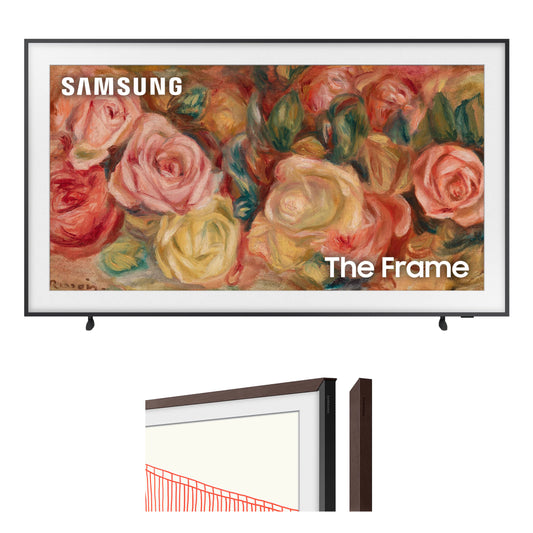 Samsung 55-in LS03D The Frame Smart TV Bundle with Modern Brown Bezel (2024) - QN55LS03DAFXZA + VG-SCFA55BWBZA