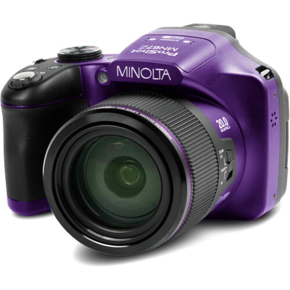 Minolta MN67Z 20 MP / 1080P FHD Bridge Digital Camera w/67x Optical Zoom (Purple)