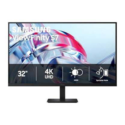 Samsung 32-in Computer Monitor - UHD, VA, 60Hz, 1HDMI, 1DP, Simple Stand, Slim Design - LS32H704EANXZA (2026)