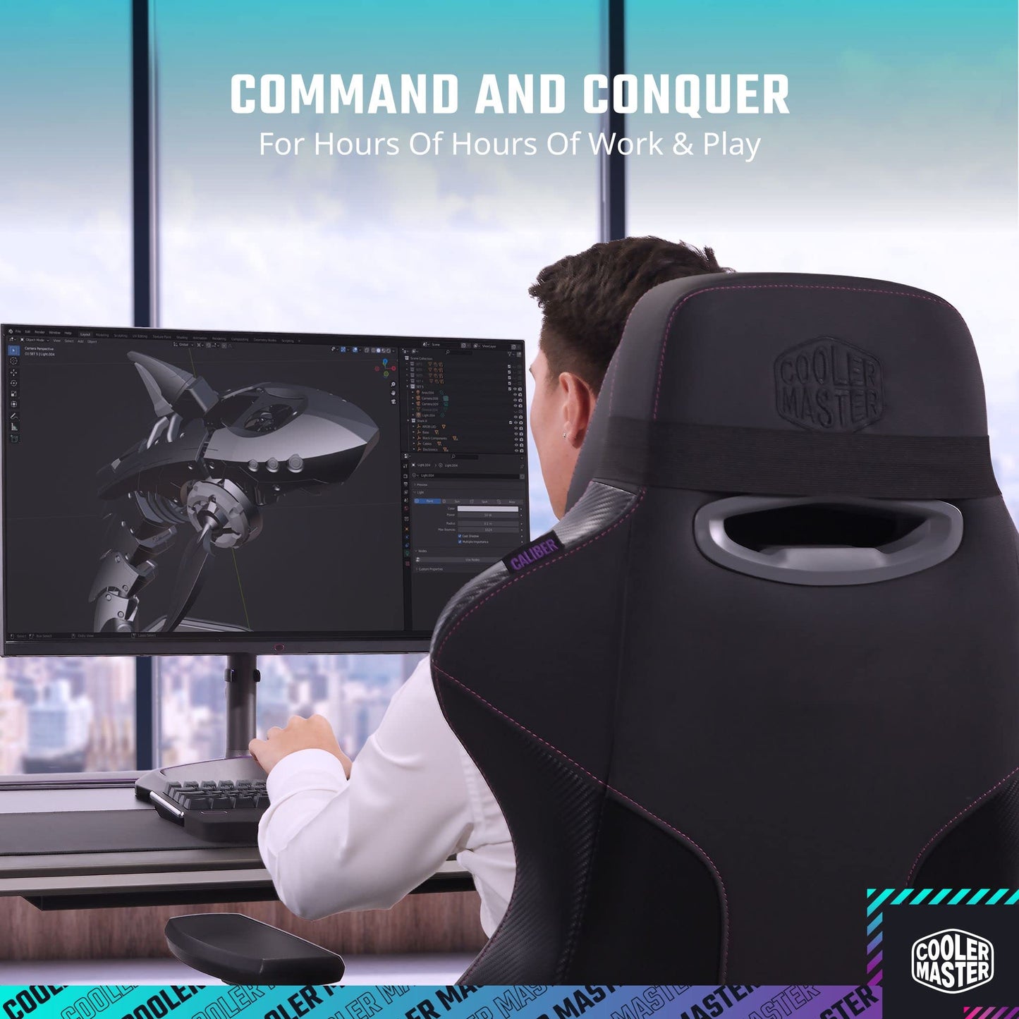 Cooler Master Caliber X2 Gaming Chair - Gray - CMI-GCX2-GY