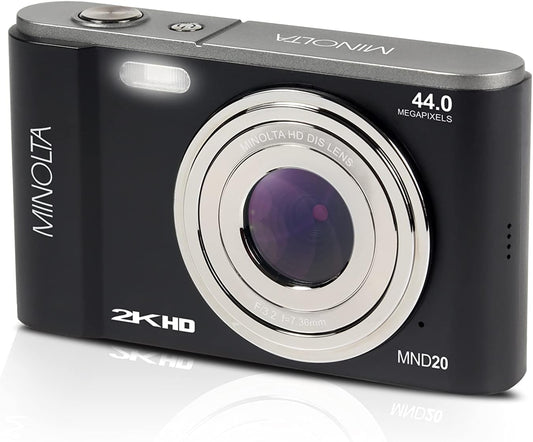 Minolta MND20 44 MP / 2.7K Quad HD Digital Camera (Black)