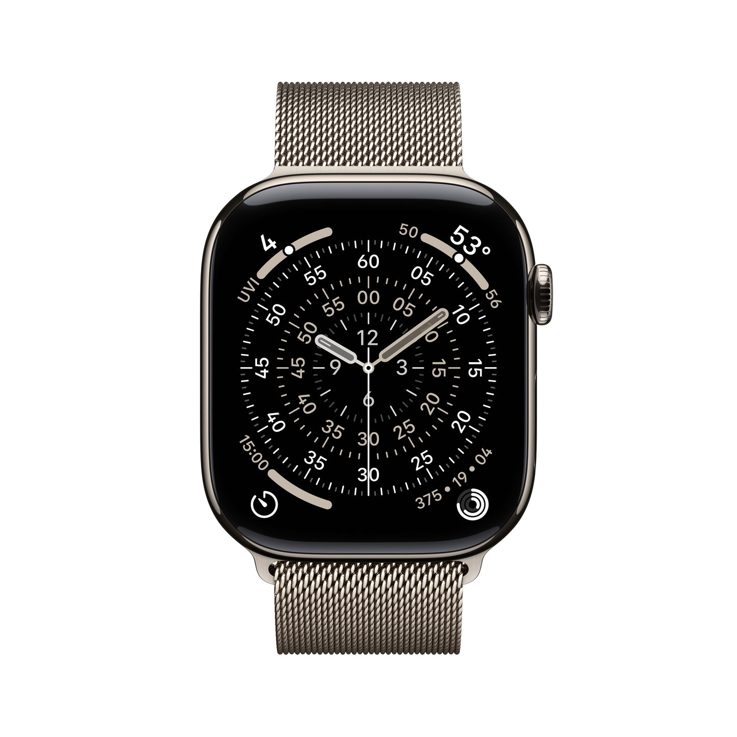 (Open Box) Apple Watch Series 11 GPS + Cellular 46mm Natural Titanium Case with Natural Milanese Loop - M/L - MFD04LW/A - (Fall 2025)