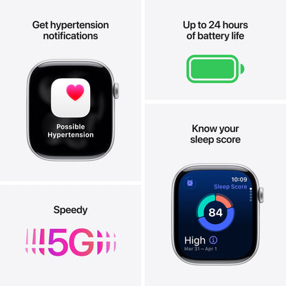 (Open Box) Apple Watch Series 11 GPS + Cellular 46mm Natural Titanium Case with Natural Milanese Loop - M/L - MFD04LW/A - (Fall 2025)