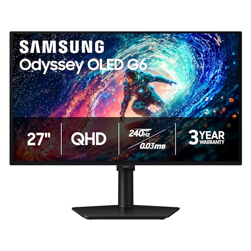 Samsung 27-in Odyssey Computer Monitor - OLED G6 G61SH QHD 240Hz Gaming Monitor - LS27HG612SNXZA (2026)