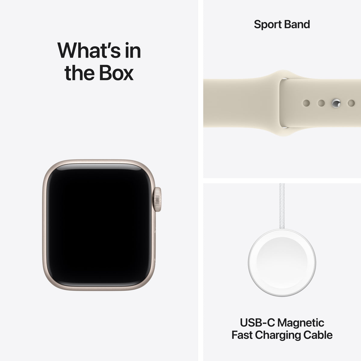 Apple Watch SE 3 GPS 40mm Starlight Aluminum Case with Sand Sport Band - M/L - MJKW4LW/A (2026)