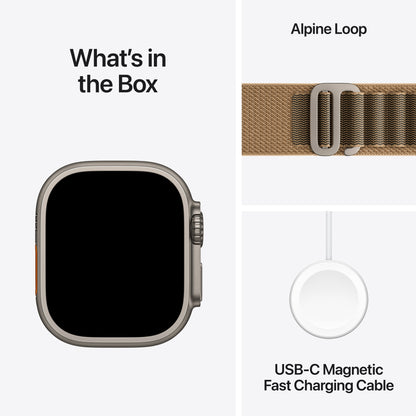 Apple Watch Ultra 4 GPS + Cellular 49mm Natural Titanium Case with Desert Alpine Loop - S - MJAE4LS/A (2026)