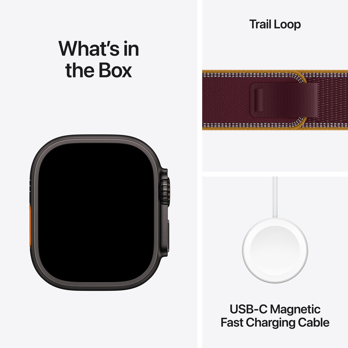 Apple Watch Ultra 4 GPS + Cellular 49mm Black Titanium Case with Burgundy Trail Loop - M/L - MJC44LS/A (2026)