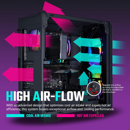 Cooler Master HAF 5 Pro Caming Desktop Computer - Intel i7 12700F - NVIDIA GeForce RTX 4060 Ti - 16GB DDR4 3200MHz - 1TB M.2 NVMe SSD