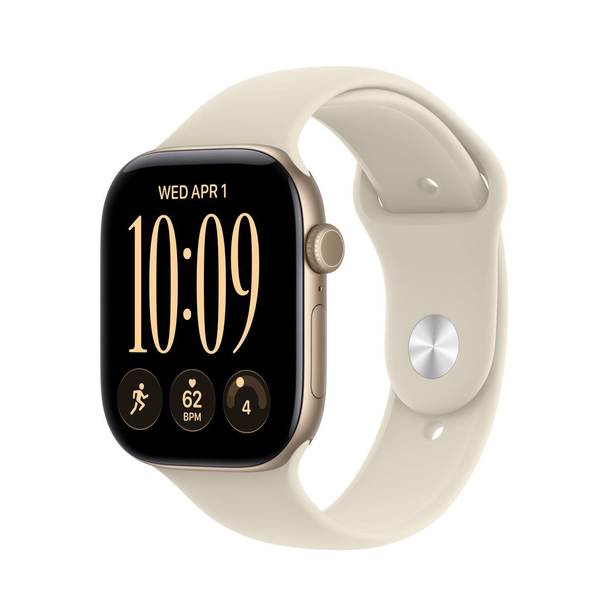 Apple Watch Series 12 GPS 46mm Light Gold Aluminum Case with Sand Sport Band - S/M - MJEN4LS/A (2026)