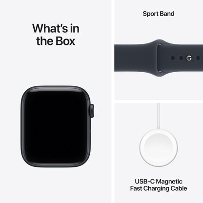 Apple Watch SE 3 GPS 44mm Midnight Aluminum Case with Navy Blue Sport Band - M/L - MJL94LW/A (2026)