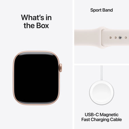 (Open Box) Apple Watch Series 11 GPS 46mm Rose Gold Aluminum Case with Light Blush Sport Band - M/L - MEV74LW/A - (Fall 2025)