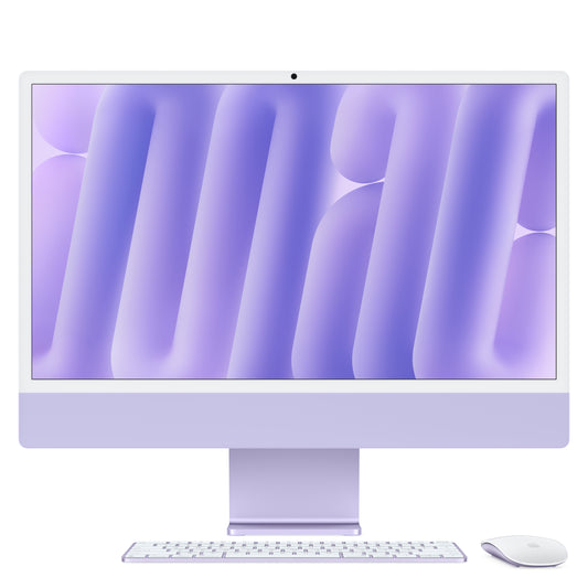 Apple 24-inch iMac with Retina 4.5K display: M4 chip w 10C CPU / 10C GPU, 256GB SSD, 16GB Memory - Purple - MWV63LL/A (Fall 2024)