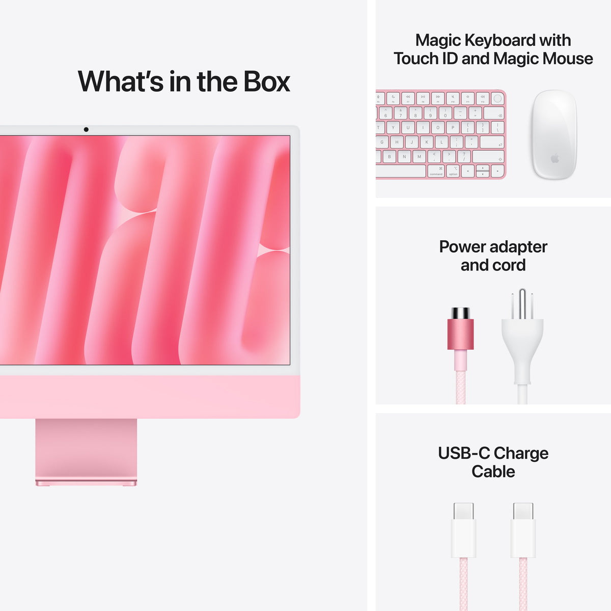 Apple 24-inch iMac with Retina 4.5K display: M6 chip with 12-core CPU and 12-core GPU, 24GB, 512GB SSD - Pink - MH1R4LL/A