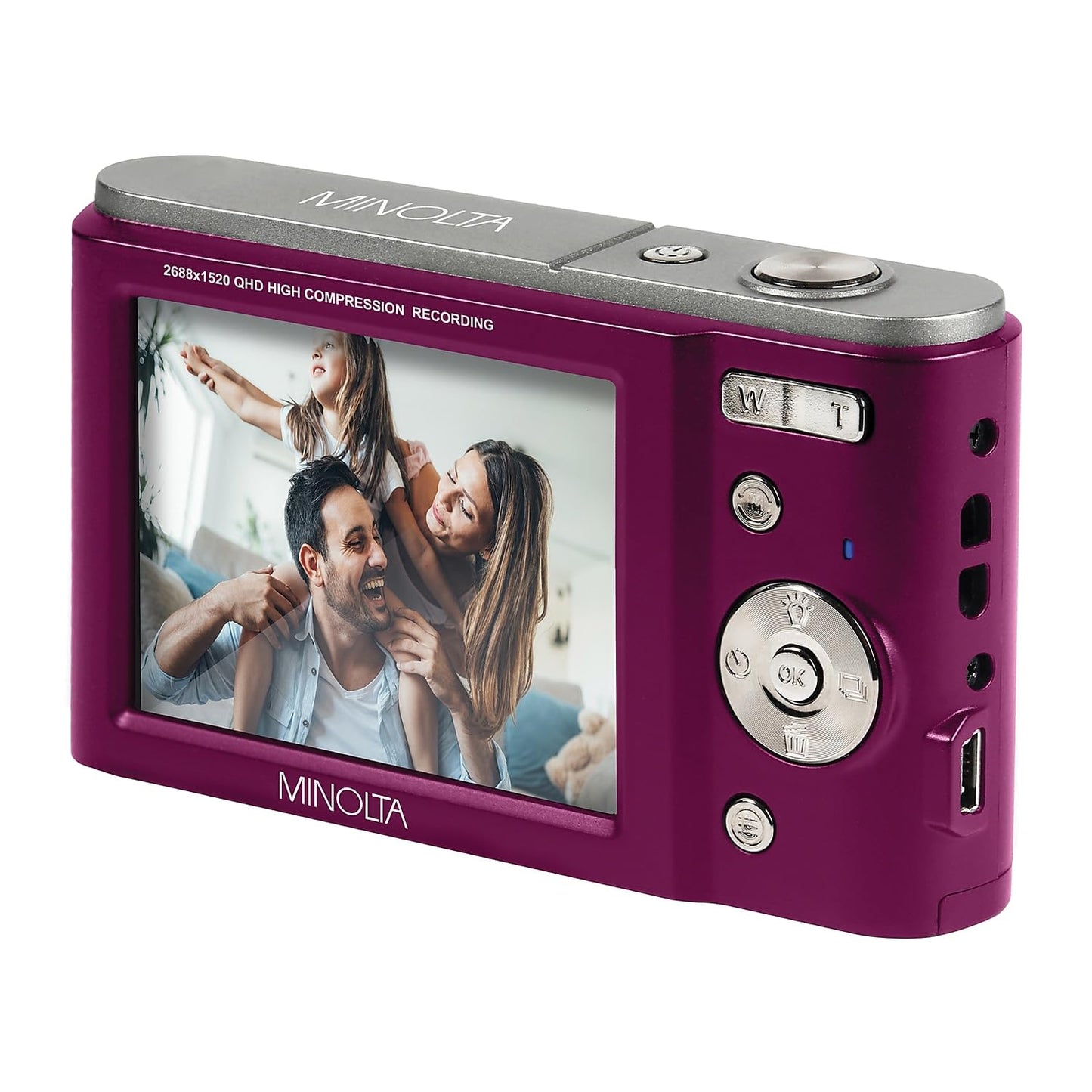 Minolta MND20 44 MP / 2.7K Quad HD Digital Camera (Magenta)