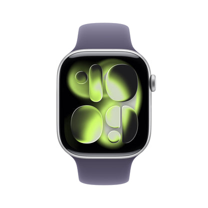 (Open Box) Apple Watch Series 11 GPS 46mm Silver Aluminum Case with Purple Fog Sport Band - S/M - MEV94LW/A - (Fall 2025)