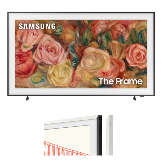 Samsung 43-in LS03D The Frame Smart TV Bundle with Modern White Bezel (2024) - QN43LS03DAFXZA + VG-SCFA43WTBZA