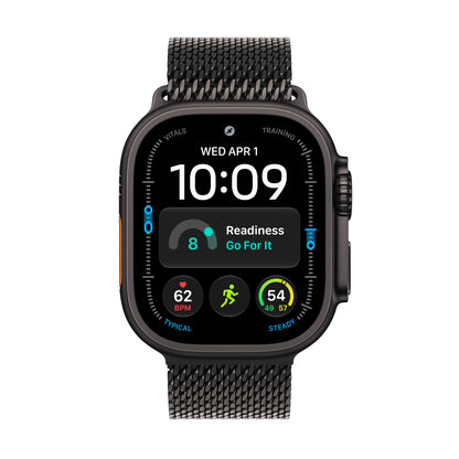 Apple Watch Ultra 4 GPS + Cellular 49mm Black Titanium with Black Titanium Milanese Loop - L - MJAX4LS/A - Bundle w AppleCare+