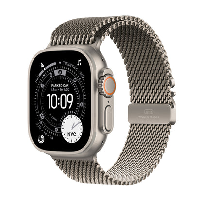 Apple Watch Ultra 3 GPS + Cellular 49mm Natural Titanium Case with Natural Titanium Milanese Loop - Medium - MEWY4LW/A - (Fall 2025)