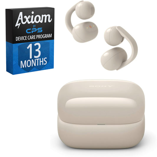 Sony LinkBuds Clip Open-Ear Truly Wireless Earbuds, Greige - WFLC900/C w 13-Month Axiom Device Care Program