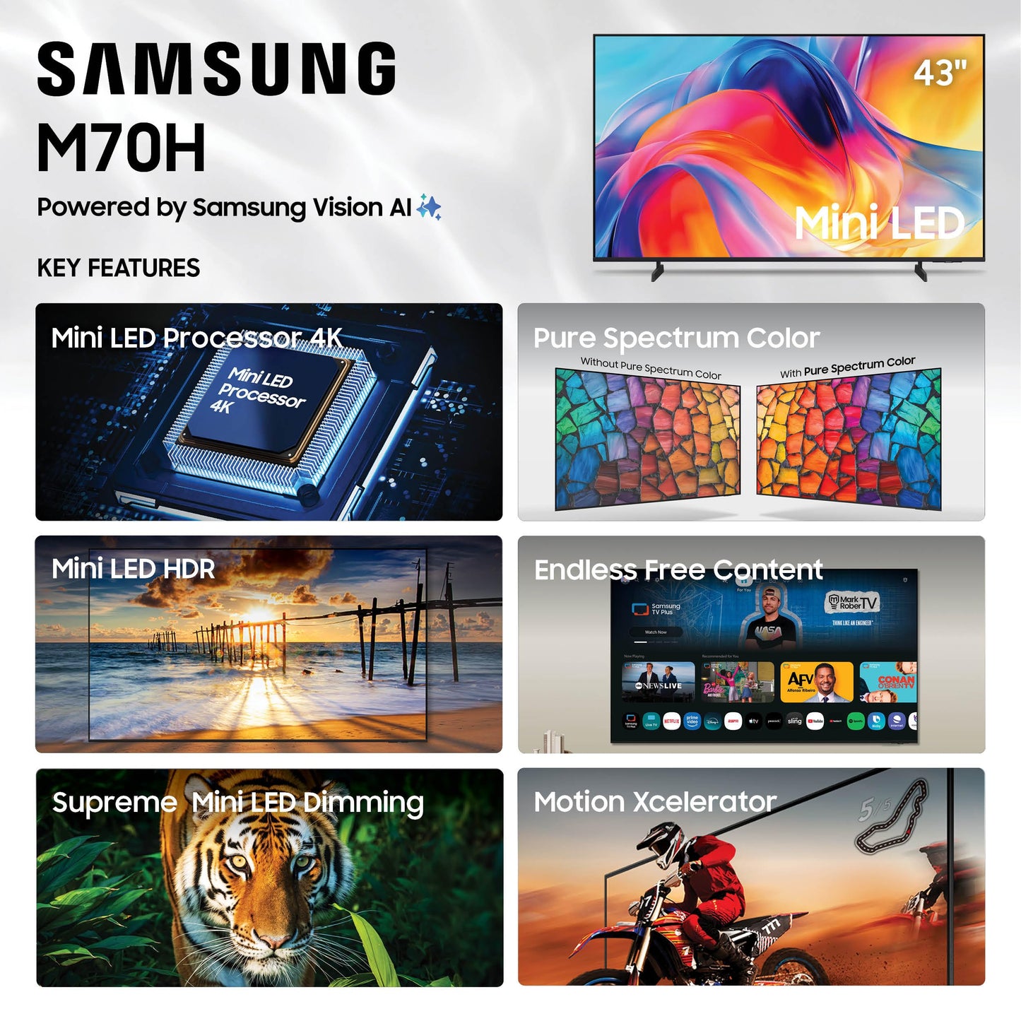 Samsung M70H 43-in LED TV - UN43M70HAFXZA (2026)