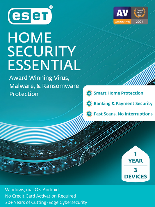 ESET Home Security Premium 1 Year, 3 Devices (Antivirus, Antispyware, Ransomware + Protection)