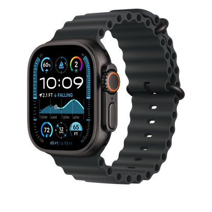 (Open Box) Apple 49mm Black Ocean Band - Black Titanium Finish - MYPD3AM/A (2024)