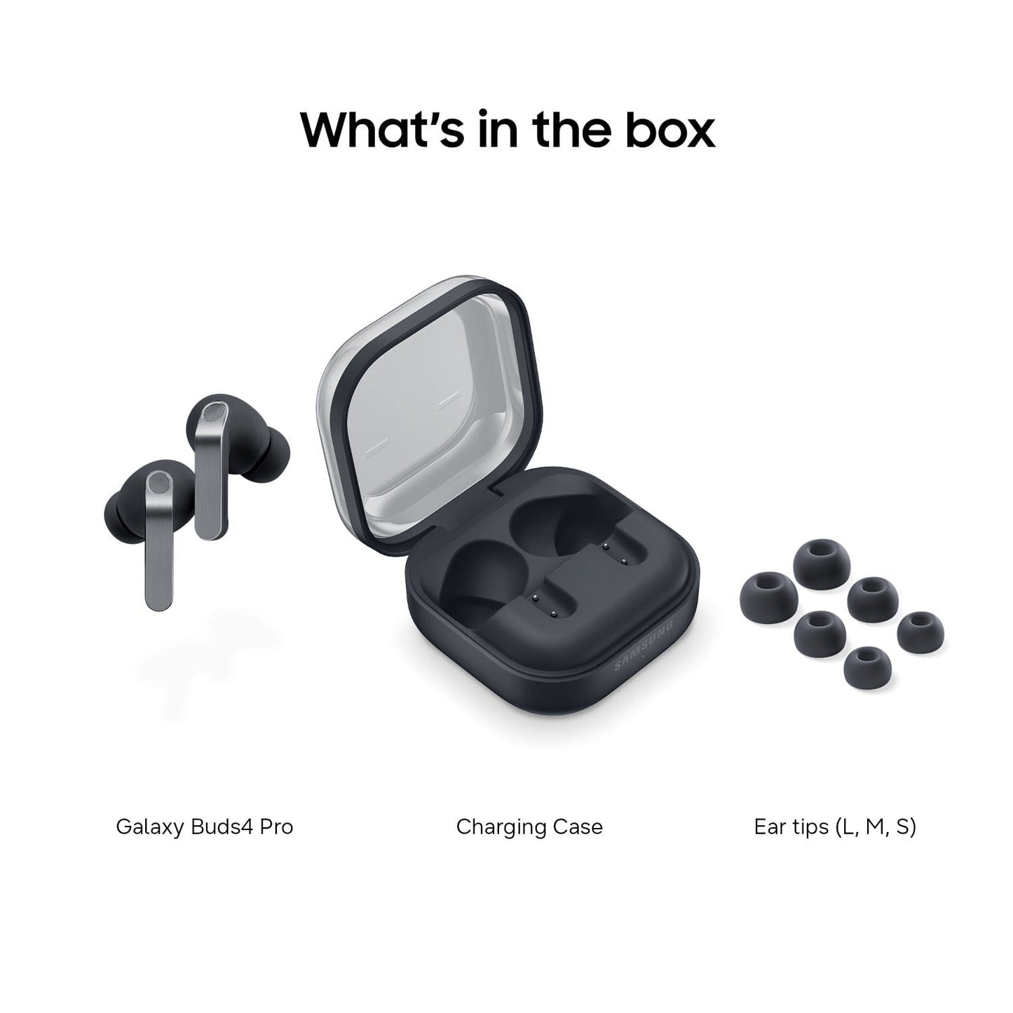 (Open Box) Samsung Galaxy Buds4 Pro Bluetooth Wireless Earbud Headphones - Black - (US Version SM-R640NZKAXAR)