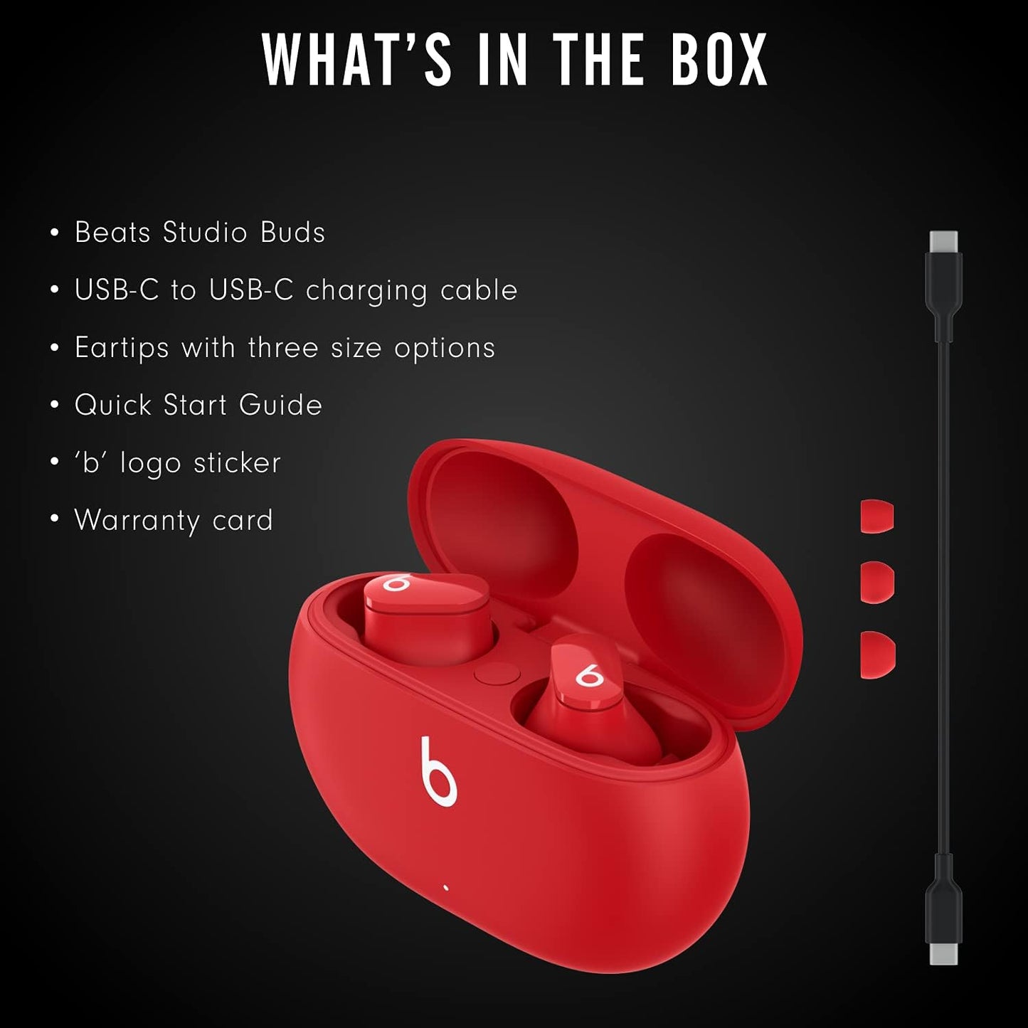 Beats Studio Buds - True Wireless Noise Cancelling Earphones – Red (2023)