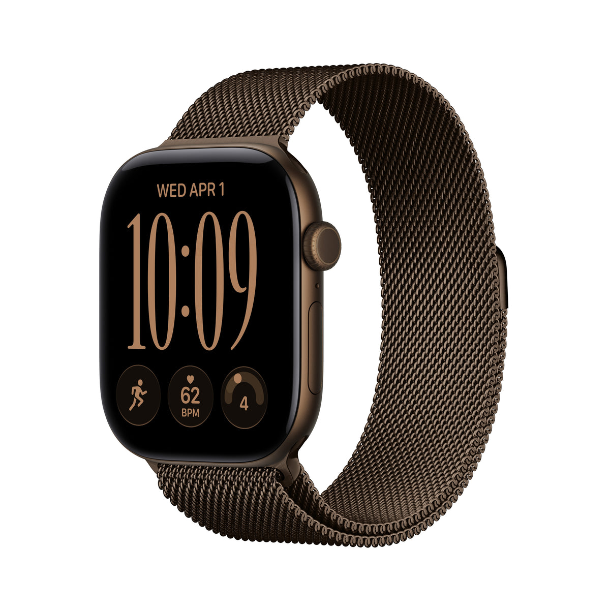 Apple Watch Series 12 GPS + Cellular 46mm Dark Bronze Aluminum Case with Dark Bronze Milanese Loop - M/L - MKDG4LS/A (2026)
