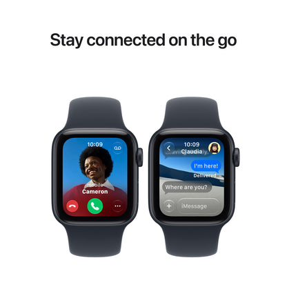 Apple Watch SE 3 GPS 40mm Midnight Aluminum Case with Navy Blue Sport Band - S/M - MJKY4LW/A (2026)