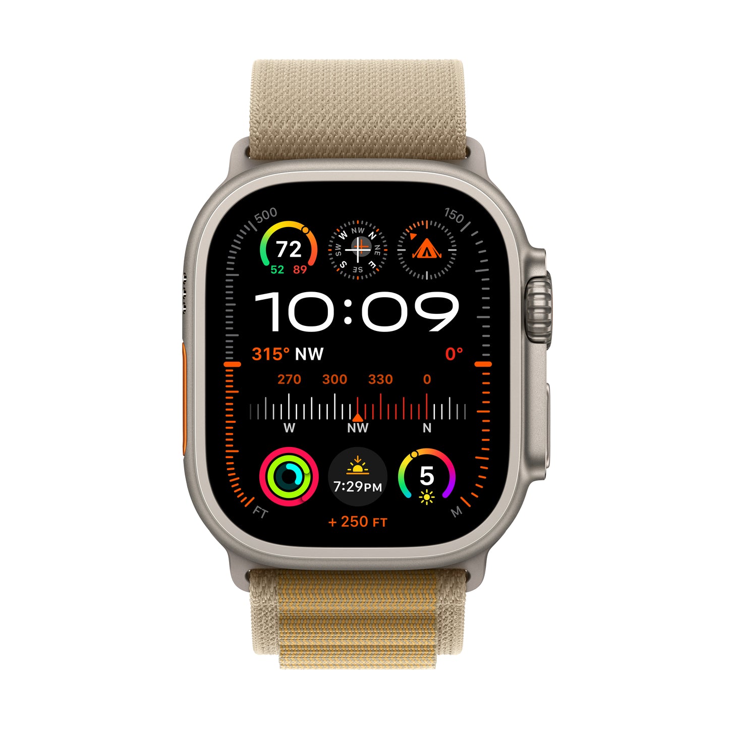 (Open Box) Apple Watch Ultra 2 GPS + Cellular 49mm Natural Titanium Case with Tan Alpine Loop - Medium - MX4F3LW/A (2024)