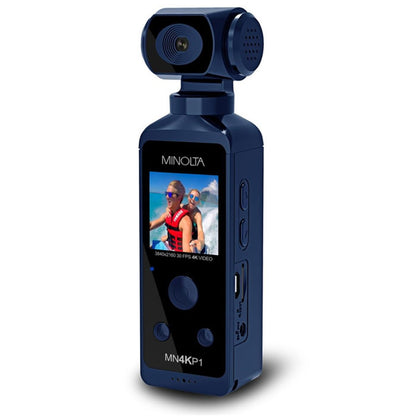 Minolta MN4KP1 4K Ultra HD Pocket Camcorder w/WiFi & Waterproof Housing (Blue)