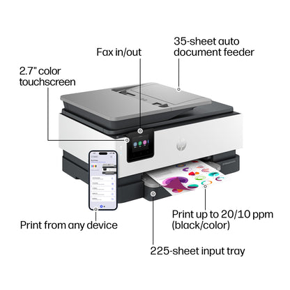 HP OfficeJet Pro 8139 Wireless All-in-One Color Inkjet Printer, Print, Scan, Copy, Fax, ADF, Duplex Printing - C2VK3A#B1H