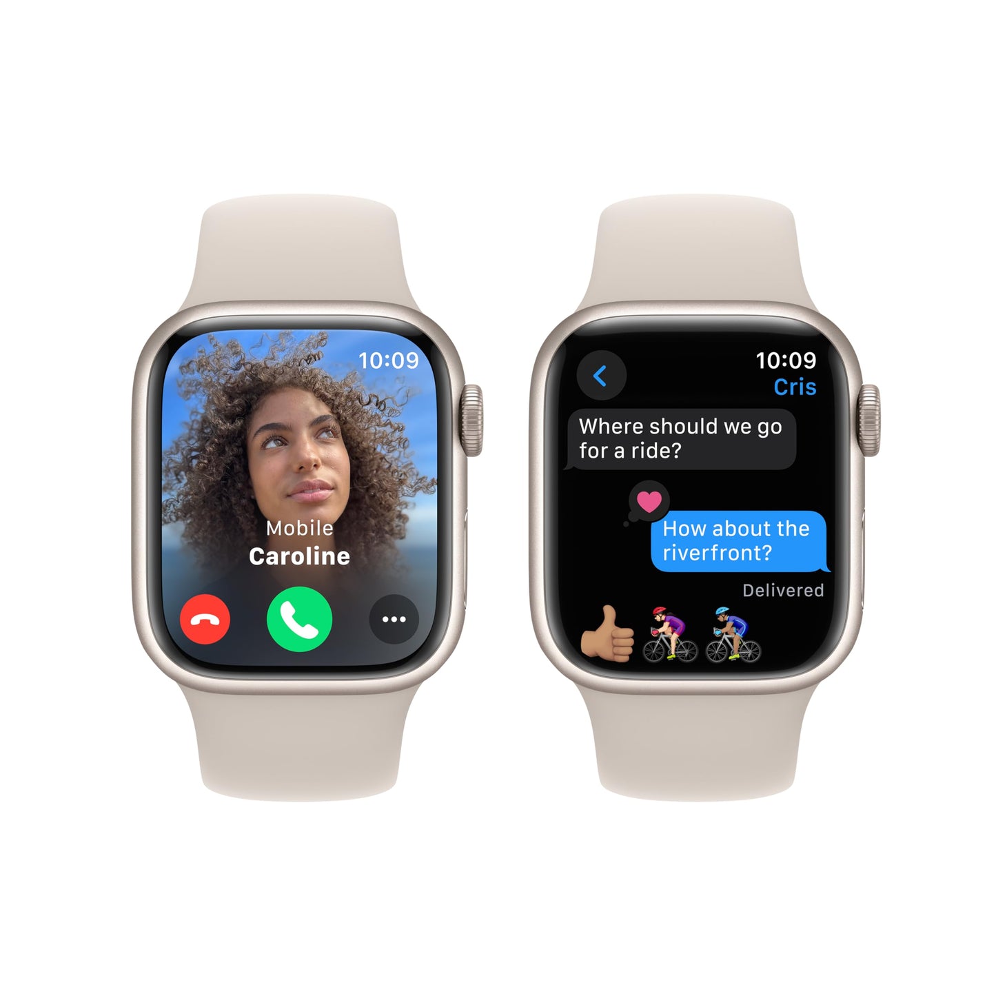 (Open Box) Apple Watch Series 9 GPS 41mm Starlight Aluminum Case with Starlight Sport Band - S/M (2023)