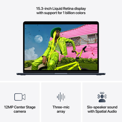 Apple 15-inch MacBook Air: Apple M5 chip w 10-core CPU - 10-core GPU, 512GB SSD, 16GB RAM - Midnight - MDVH4LL/A - (2026)